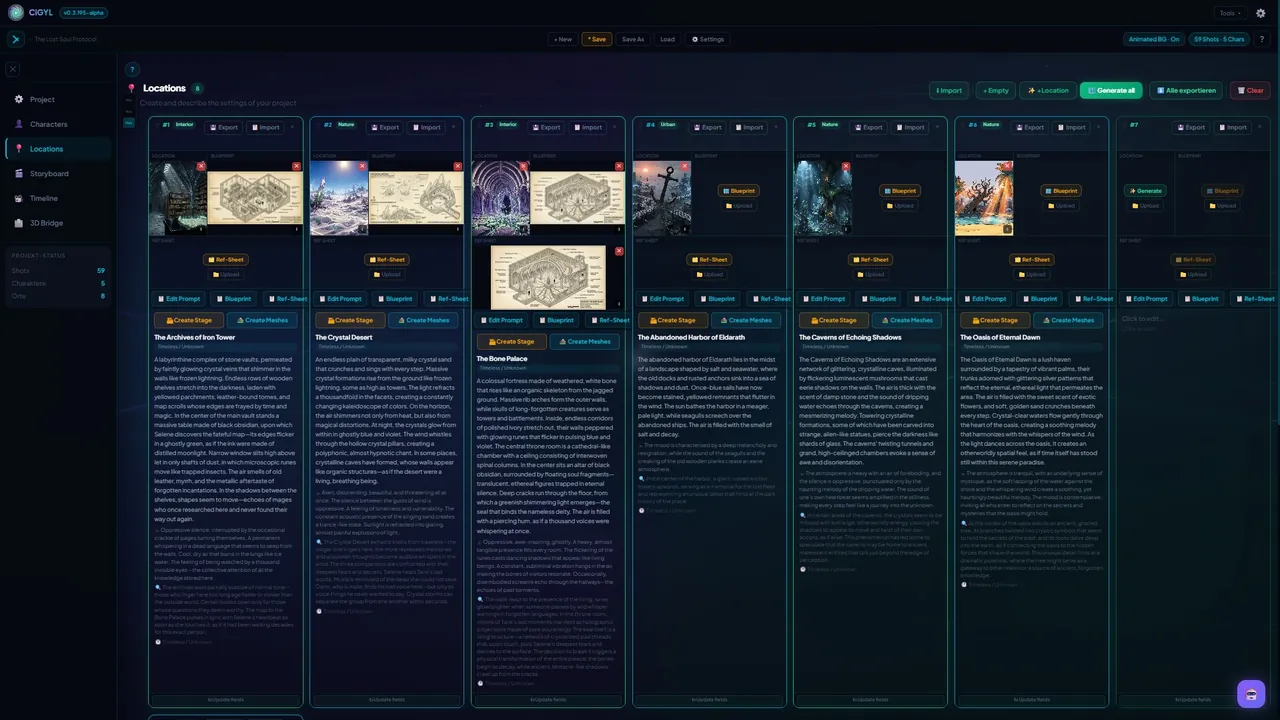 CiGYL Locations tab